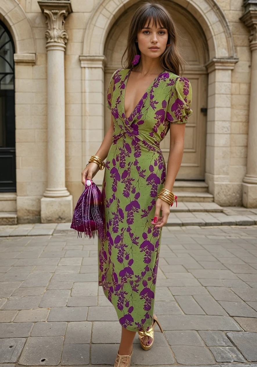 Lison | Women's long dress with floral print