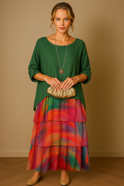 Caroline | Loose Crew Neck Maxi Dress