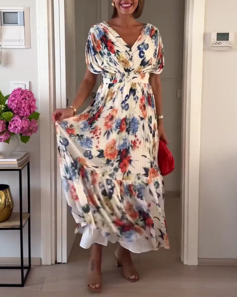 Carrie - Soft Floral V-Neck Maxi Dress