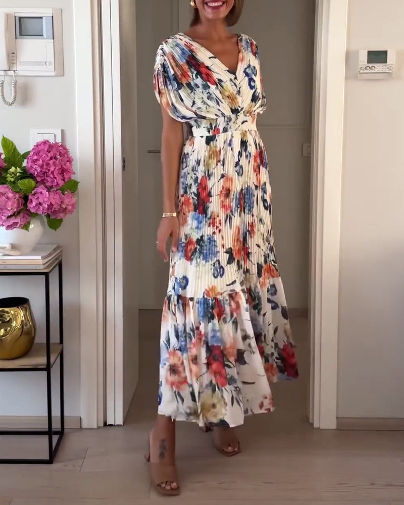 Carrie - Soft Floral V-Neck Maxi Dress