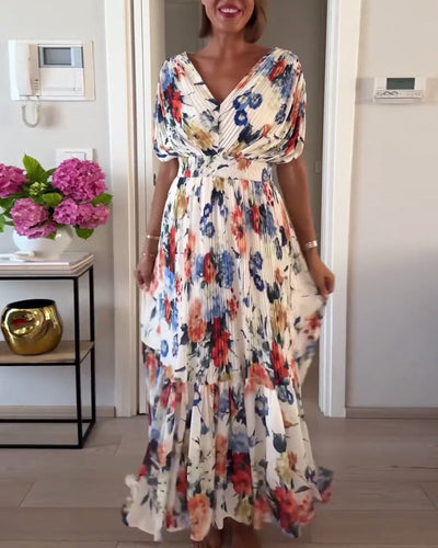 Carrie - Soft Floral V-Neck Maxi Dress