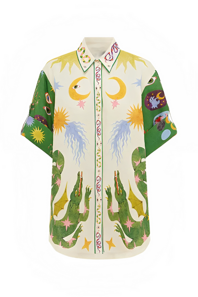 Zaya - Graphic Print Shirt & Shorts Set