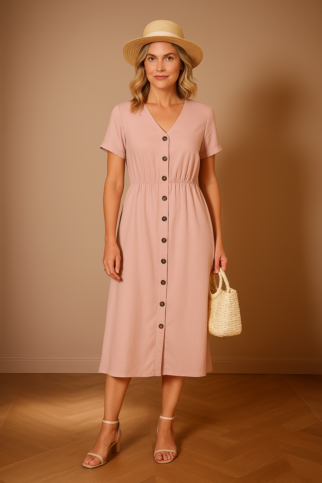 Charline｜Sophisticated buttoned dress