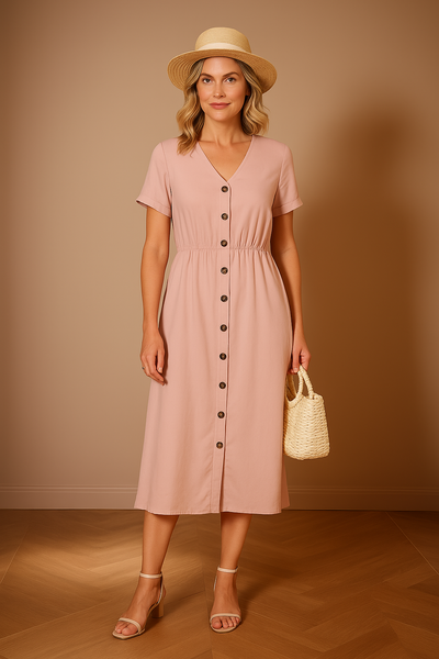 Charline｜Sophisticated buttoned dress
