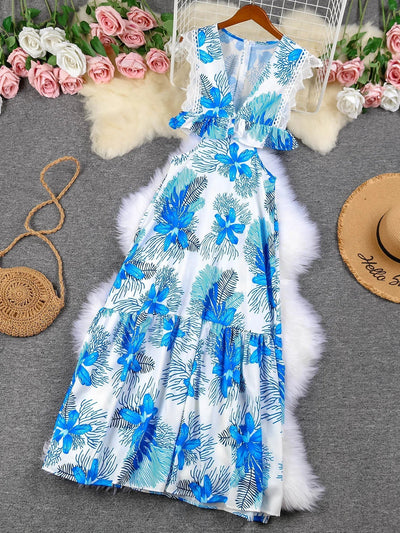 Margie - Trendy Sleeveless Lace Maxi Dress