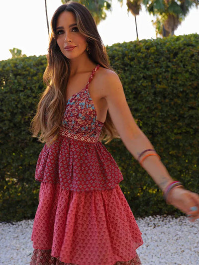 Mona - Classic Floral Print Maxi Dress