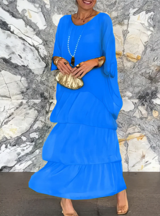 Caroline | Loose Crew Neck Maxi Dress