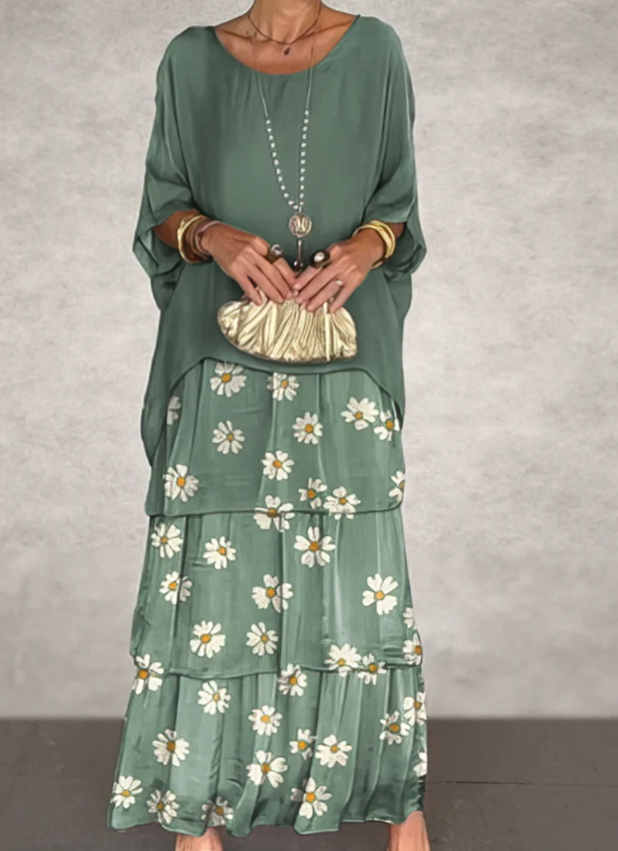 Caroline | Loose Crew Neck Maxi Dress