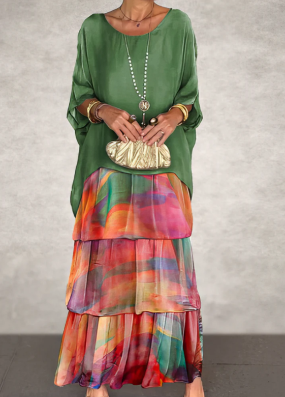 Caroline | Loose Crew Neck Maxi Dress