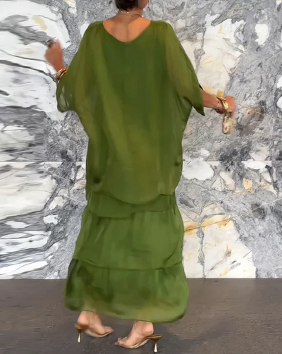 Caroline | Loose Crew Neck Maxi Dress