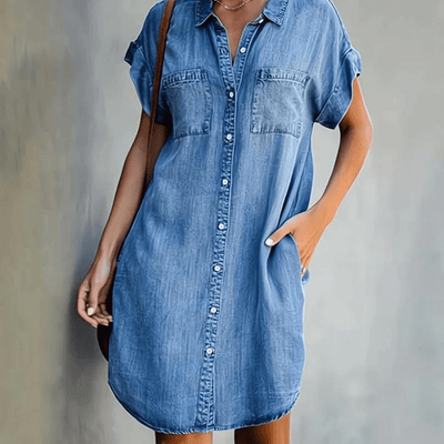 Martina | Short-sleeved denim dress