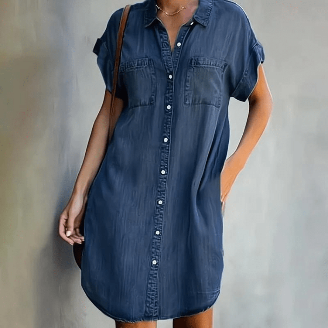 Martina | Short-sleeved denim dress