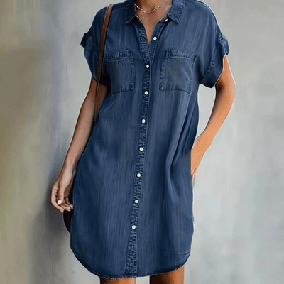 Martina | Short-sleeved denim dress