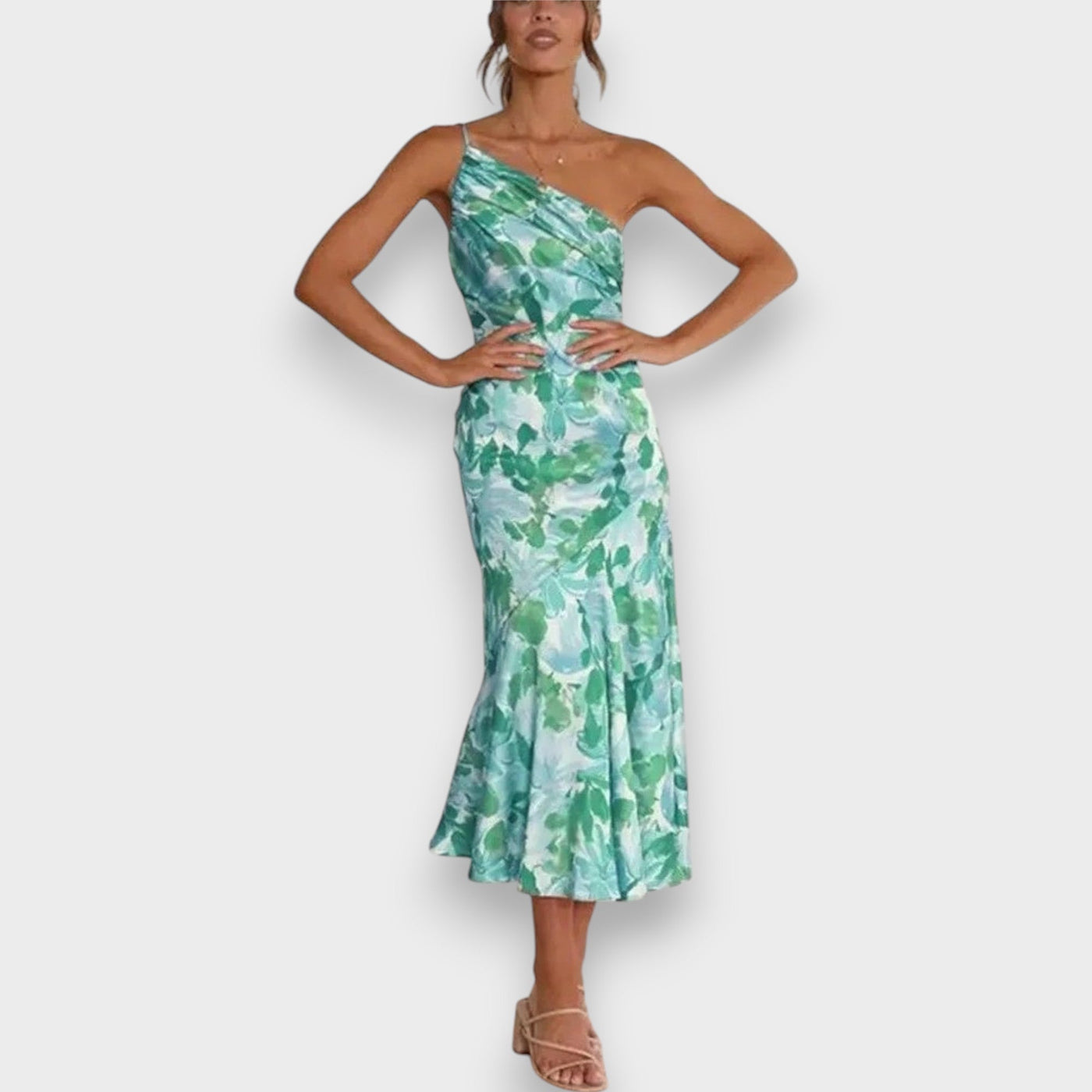 Maisie - One shoulder floral midi dress