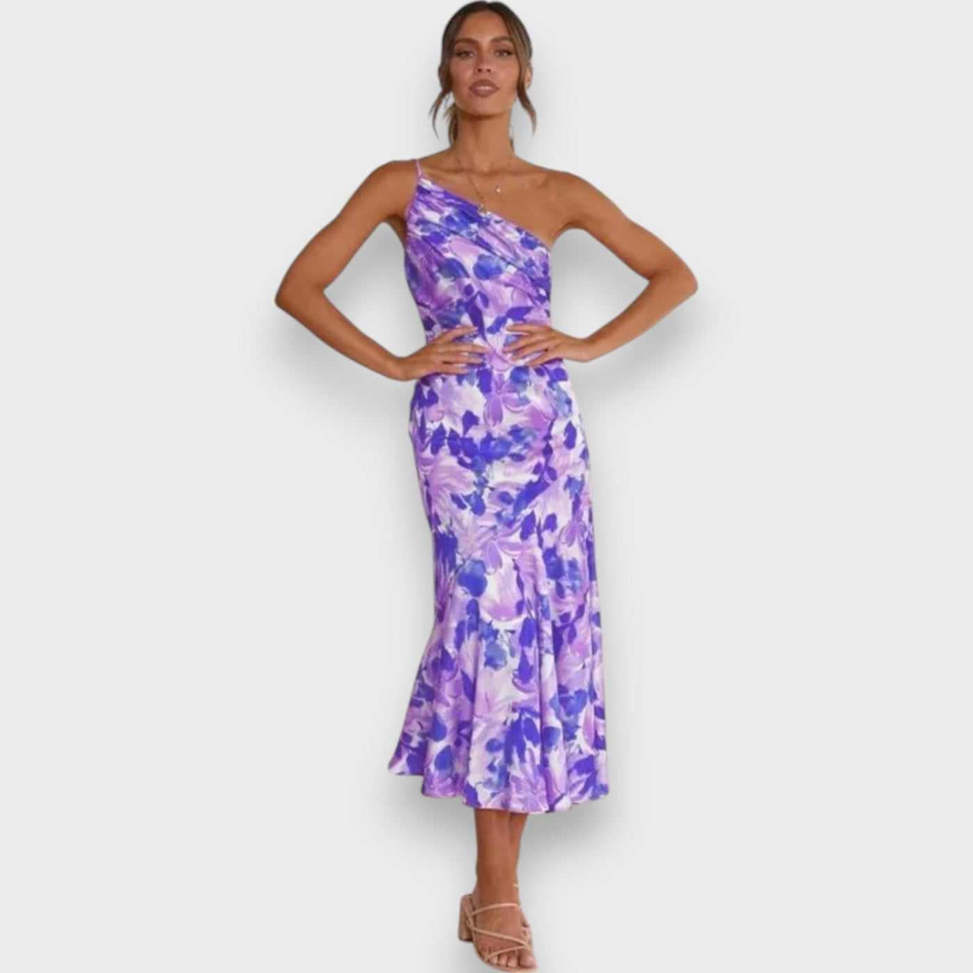 Maisie - One shoulder floral midi dress