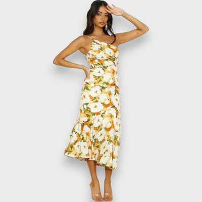 Maisie - One shoulder floral midi dress