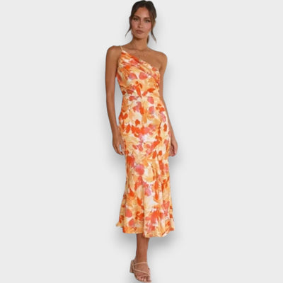 Maisie - One shoulder floral midi dress