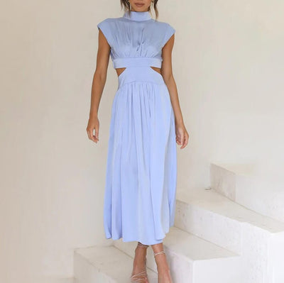 Diana | Pleated High Neck Dress